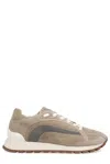 Brunello Cucinelli Monili-embellished Suede Sneakers In Multi
