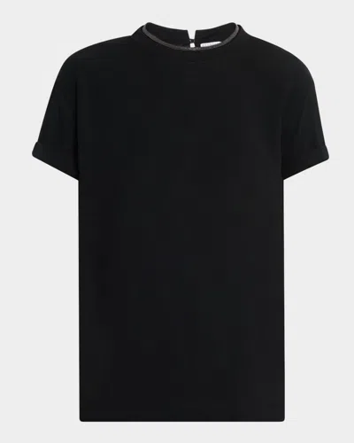 Brunello Cucinelli Monili-neck Short-sleeved Flat Cotton T-shirt