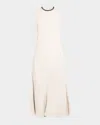 Brunello Cucinelli Monili Neckline Linen Twill Dress
