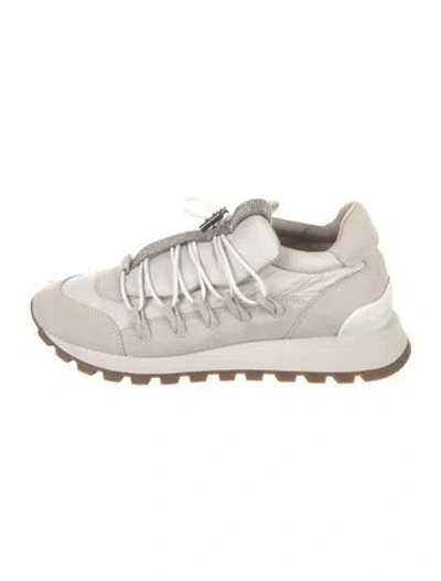 Pre-owned Brunello Cucinelli Monili Nylon Sneakers In Neutral