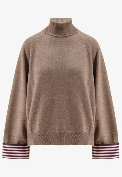 BRUNELLO CUCINELLI MONILI-PATCH CASHMERE SWEATER
