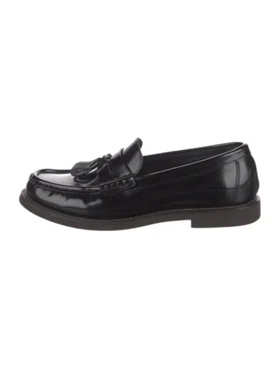 Pre-owned Brunello Cucinelli Monili Patent Leather Loafers In Black
