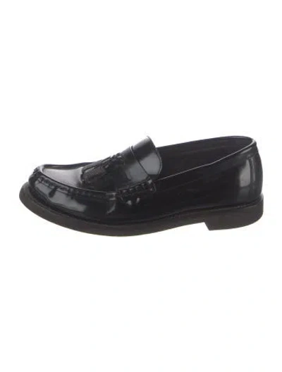 Pre-owned Brunello Cucinelli Monili Patent Leather Loafers In Black