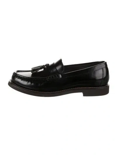 Pre-owned Brunello Cucinelli Monili Patent Leather Loafers In Black