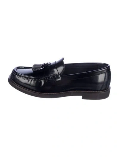 Pre-owned Brunello Cucinelli Monili Patent Leather Loafers In Blue