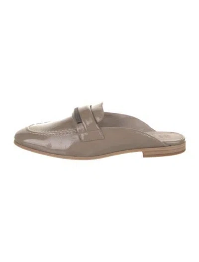 Pre-owned Brunello Cucinelli Monili Patent Leather Mules In Neutral