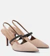 Brunello Cucinelli 80mm Monili-chain Suede Pumps In Phard