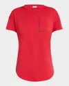 Brunello Cucinelli Monili Pocket Short-sleeve Cotton Jersey T-shirt In C7901 Red