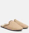 Brunello Cucinelli Monili Raffia Mules In Brown