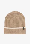 Brunello Cucinelli Monili Ribbed Beanie In Brown