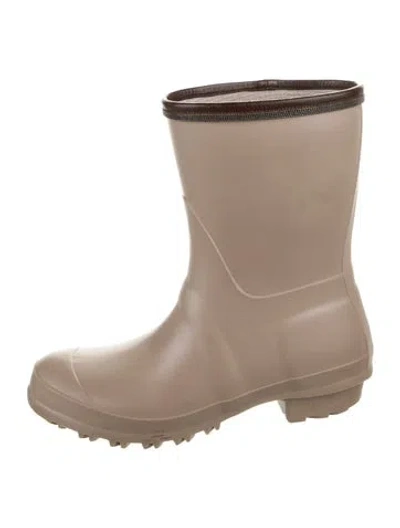 Pre-owned Brunello Cucinelli Monili Rubber Rain Boots In Neutral