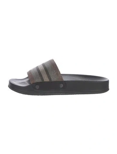 Pre-owned Brunello Cucinelli Monili Rubber Slides In Black