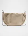 Brunello Cucinelli Monili Ruched Suede Shoulder Bag In Sage
