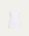 Brunello Cucinelli Monili Scoop-neck Flat Cotton Rib Tank Top In White