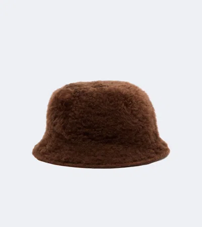 Brunello Cucinelli Monili Shearling Bucket Hat In Brown