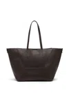 Brunello Cucinelli Geometric Monili Leather Tote Bag In Brown