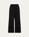 Brunello Cucinelli Monili Side-stripe Cotton Silk Wide-leg Pants