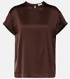 Brunello Cucinelli Monili Silk-blend Satin T-shirt