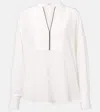 Brunello Cucinelli Monili Silk Blouse In White