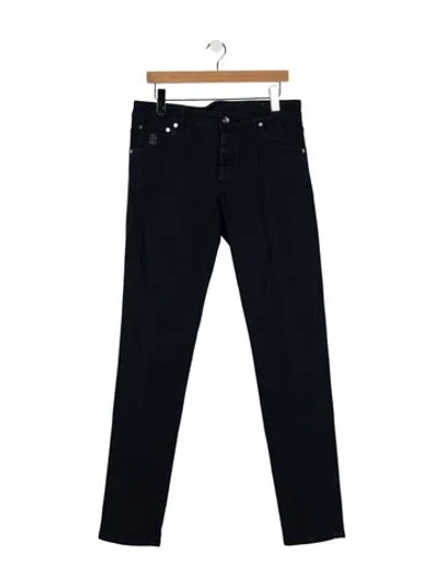 Pre-owned Brunello Cucinelli Monili Slim Fit Jeans In Blue