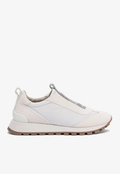 Brunello Cucinelli Monili Slip-on Sneakers In White