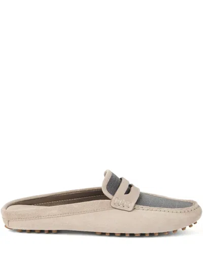 Brunello Cucinelli Monili Slippers In Neutrals