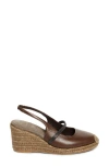 Brunello Cucinelli Leather Precious Strap Espadrille Wedges 60 In C9122 Cacao