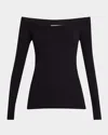 Brunello Cucinelli Monili-strap Off-the-shoulder Rib Sweater In C101 Black