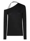 Brunello Cucinelli One-shoulder Long Sleeved Knit Jumper In Black