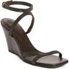 Brunello Cucinelli Bead-embellished Leather Wedge Sandals In Testa Moro