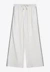 Brunello Cucinelli Wide White Trousers In Cotton And Silk Women