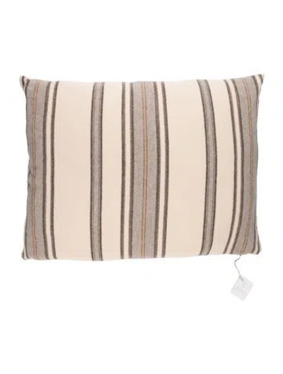 Pre-owned Brunello Cucinelli Monili Striped Pillow In Grey/neutrals