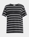 Brunello Cucinelli Monili Striped Short-sleeve Cotton T-shirt In C7049 Anthracite