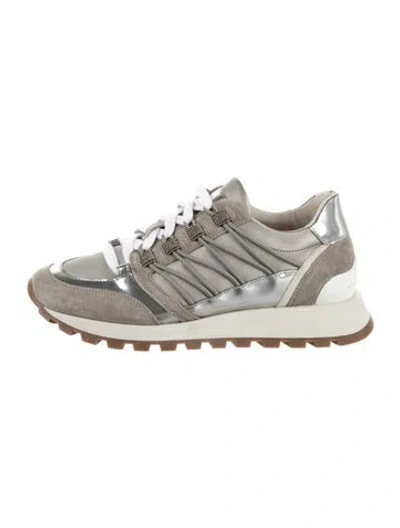 Pre-owned Brunello Cucinelli Monili Suede Athletic Sneakers