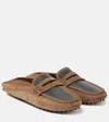 Brunello Cucinelli Mokassins Monili Aus Veloursleder In Braun