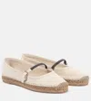 Brunello Cucinelli Monili Suede Espadrilles In Beige