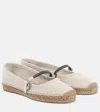 Brunello Cucinelli Monili Suede Espadrilles In Beige