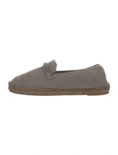 Pre-owned Brunello Cucinelli Monili Suede Espadrilles In Gray