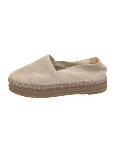Pre-owned Brunello Cucinelli Monili Suede Espadrilles In Gray