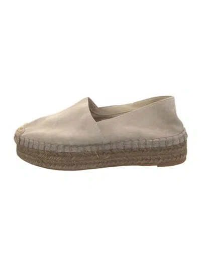 Pre-owned Brunello Cucinelli Monili Suede Espadrilles In Neutral