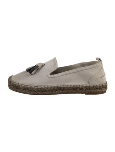 Pre-owned Brunello Cucinelli Monili Suede Espadrilles In Neutral