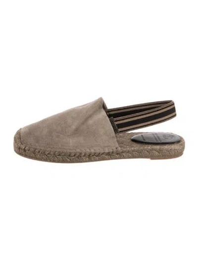 Pre-owned Brunello Cucinelli Monili Suede Espadrilles In Neutrals