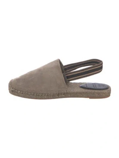 Pre-owned Brunello Cucinelli Monili Suede Espadrilles In Neutrals