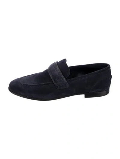 Pre-owned Brunello Cucinelli Monili Suede Loafers In Blue
