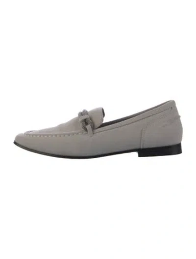 Pre-owned Brunello Cucinelli Monili Suede Loafers In Gray