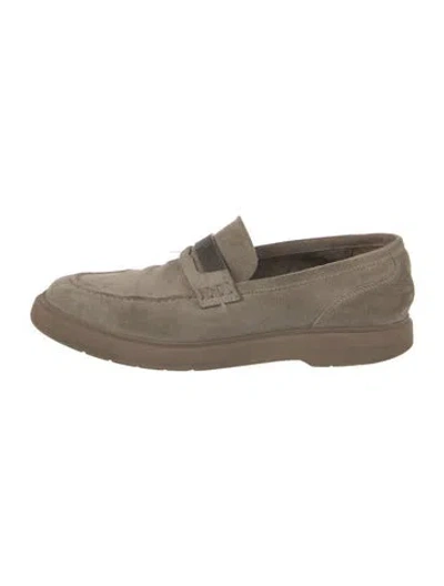 Pre-owned Brunello Cucinelli Monili Suede Loafers In Neutral