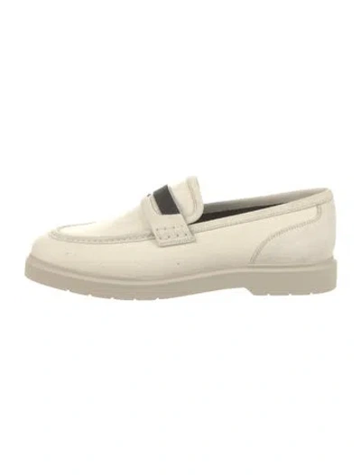 Pre-owned Brunello Cucinelli Monili Suede Loafers In Neutral