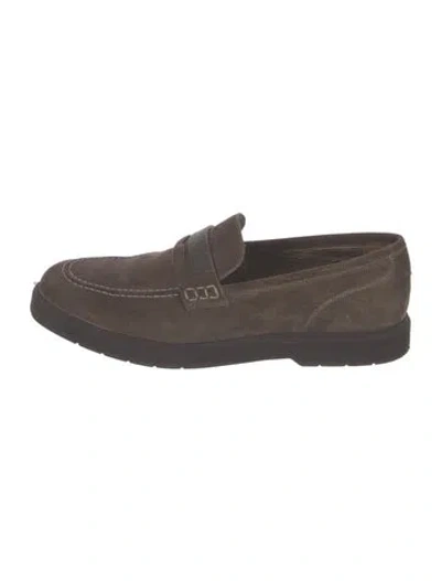 Pre-owned Brunello Cucinelli Monili Suede Loafers In Neutrals