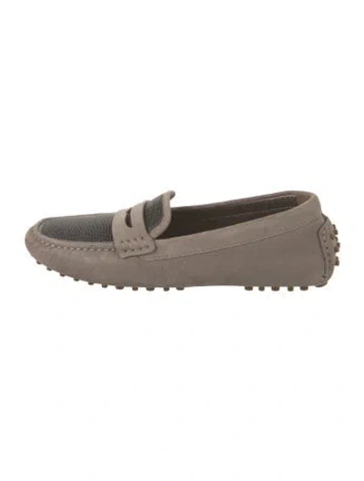 Pre-owned Brunello Cucinelli Monili Suede Loafers W/ Tags In Neutral