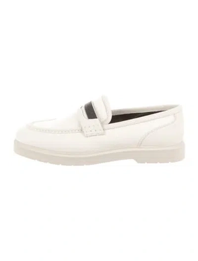 Pre-owned Brunello Cucinelli Monili Suede Loafers W/ Tags In Neutrals